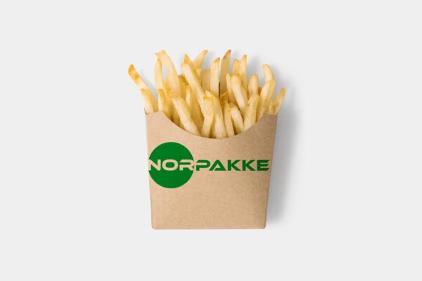 Pommes frites-eske med spesiell logo  (50 Stk)